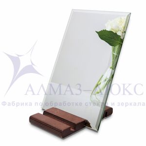 Декоративное зеркало-подарок на подставке ДЗ-14 (красно-коричневый дуб)