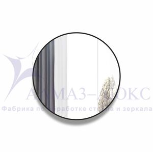 Зеркало Д-028 (d 50 см) с чёрной окантовкой (УФ-печать)