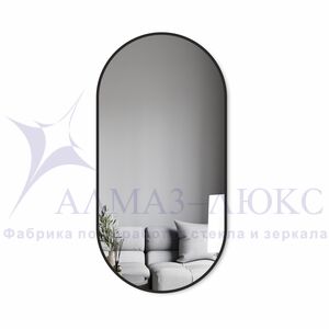 Зеркало Д-035 (120*60 см) с чёрной окантовкой (УФ-печать)