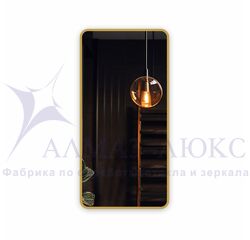 Зеркало Д-080 (50х100 см) с золотой окантовкой (УФ - печать) 