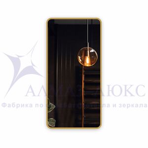 Зеркало Д-080 (50х100 см) с золотой окантовкой (УФ - печать) 