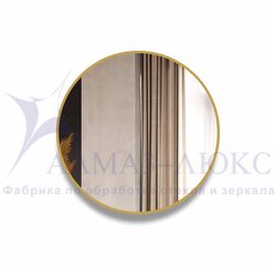Зеркало Д-083 (d 60 см) с золотой окантовкой (УФ-печать)