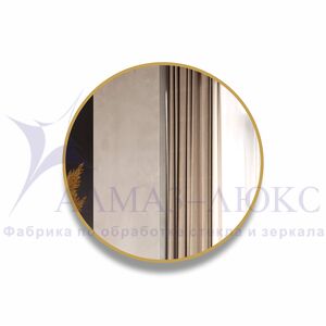 Зеркало Д-083 (d 60 см) с золотой окантовкой (УФ-печать)