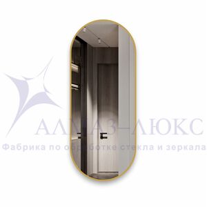 Зеркало Д-087 (100х40 см) с золотой окантовкой (УФ-печать)