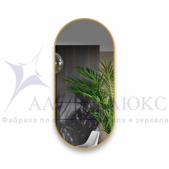Зеркало Д-088(110х50 см) с золотой окантовкой (УФ-печать) в Минске и Беларуси