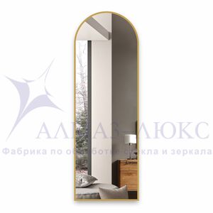 Зеркало Д-091 (150х50 см) с золотой окантовкой (УФ-печать)
