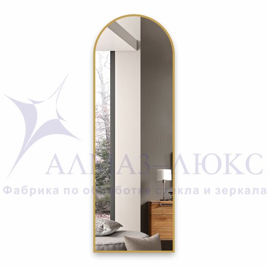 Зеркало Д-091 (150х50 см) с золотой окантовкой (УФ-печать) в Минске и Беларуси