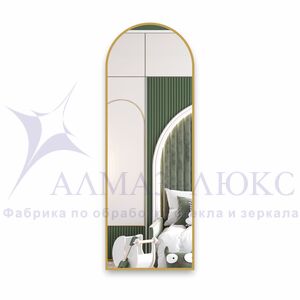 Зеркало Д-090 (110х40 см) с золотой окантовкой (УФ-печать)