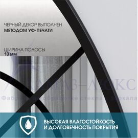 Зеркало Д-064 (700*1000 мм)  с УФ-печатью (декоративное окно/чёрный) в Минске и Беларуси