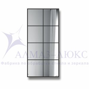 Зеркало Д-066 (700*1500 мм) с УФ-печатью (декоративное окно/чёрный)