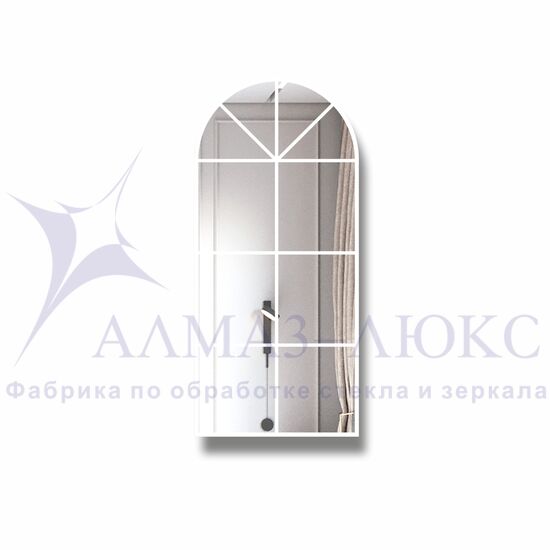 Зеркало Д-069 (500*1100 мм) с УФ-печатью (декоративное окно/белый) в Минске и Беларуси