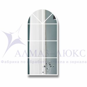 Зеркало Д-071 (700*1500 мм) с УФ-печатью (декоративное окно/белый)