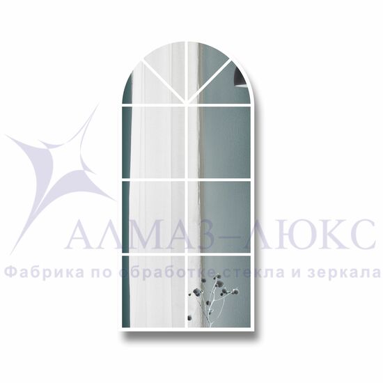 Зеркало Д-071 (700*1500 мм) с УФ-печатью (декоративное окно/белый) в Минске и Беларуси