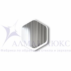 Зеркало Д-078 (450*402 мм)  с УФ-печатью (декоративное зеркало - соты/белый) в Минске и Беларуси
