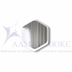 Зеркало Д-078 (450*402 мм)  с УФ-печатью (декоративное зеркало - соты/белый)