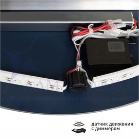 Зеркало с  фоновой подсветкой, с торцевым датчиком движения с УФ-окантовкой Java black 6885d2-6 (68х85 см) – холодный свет в Минске и Беларуси