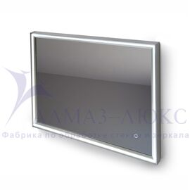Зеркало с фронтальной подсветкой, с сенсорной кнопкой в алюминиевой раме Lumino silver 8060s-6 (80х60 см)/холодный свет  в Минске и Беларуси
