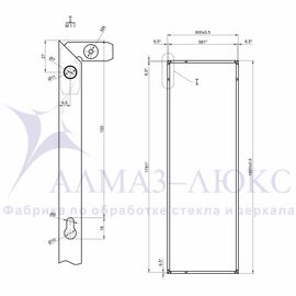 Зеркало МА4-18060 black (1800х600 мм) в алюминиевой раме/ чёрный   в Минске и Беларуси