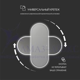 Зеркало с фоново-фронтальной подсветкой и сенсорной кнопкой Riga 50135s-4 (50*135 см) - нейтральный свет в Минске и Беларуси