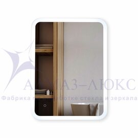 Зеркало с фоново-фронтальной подсветкой, с сенсорной кнопкой Palmer 8060s-6 ( 80х60 см) в светопропускающем коробе- холодный свет в Минске и Беларуси