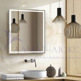 Зеркало с фронтальной подсветкой, с сенсорной кнопкой Dallas 8060s-6 (80х60 см) в светонепропускающем коробе/холодный свет в Минске и Беларуси