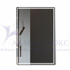 Зеркало с фоново-фронтальной подсветкой, c сенсорной кнопкой Darwin 80120s-4 (120х80 см) - нейтральный свет в Минске и Беларуси