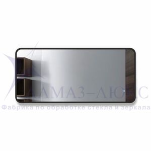 Зеркало с  фоновой подсветкой, с сенсорной кнопкой и чёрной УФ-окантовкой Hanoi black 11050 s-6 (110х50 см) – холодный свет