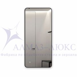 Зеркало с  фоновой подсветкой, с сенсорной кнопкой и чёрной УФ-окантовкой Hanoi black 11050s-4 (110х50см) – нейтральный свет в Минске и Беларуси