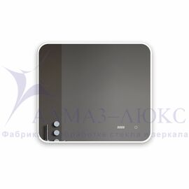 Зеркало с фоново-фронтальной подсветкой,сенсорной кнопкой и часами Milan 8070sc-4 (80х70 см) - нейтральный свет в Минске и Беларуси