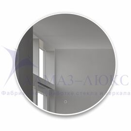 Зеркало с фоново-фронтальной подсветкой и сенсорной кнопкой Oslo 90s-4 (D 90 см) - нейтральный свет в Минске и Беларуси