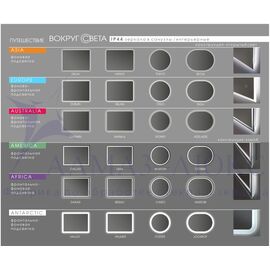 Зеркало с фоновой подсветкой, торцевым датчиком движения и чёрной УФ-окантовкой Tokyo black 60d2-6 (d 60 см)-холодный свет в Минске и Беларуси